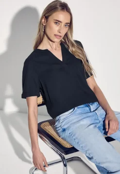 Bluse in Unifarbe