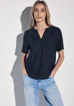 Bluse in Unifarbe