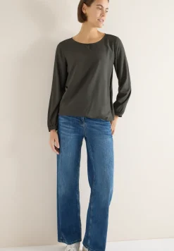 Bluse in Unifarbe