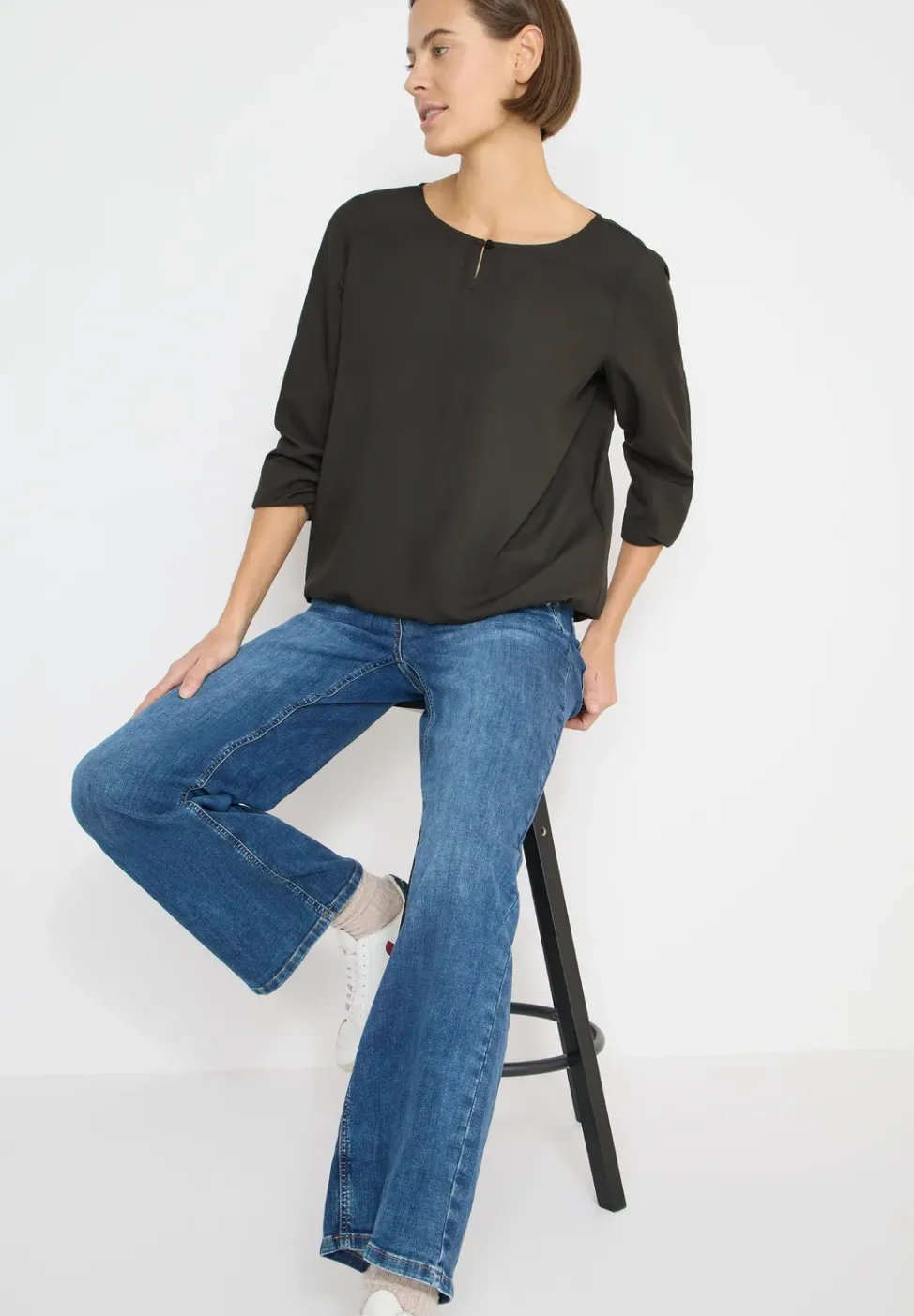 Bluse in Unifarbe
