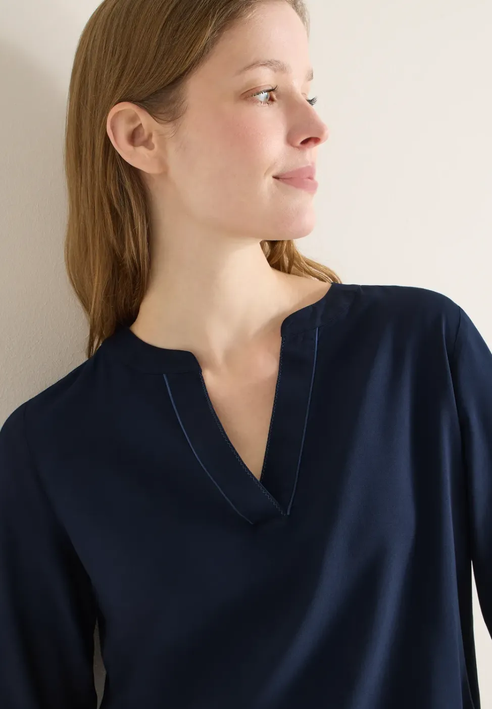 Bluse in Unifarbe