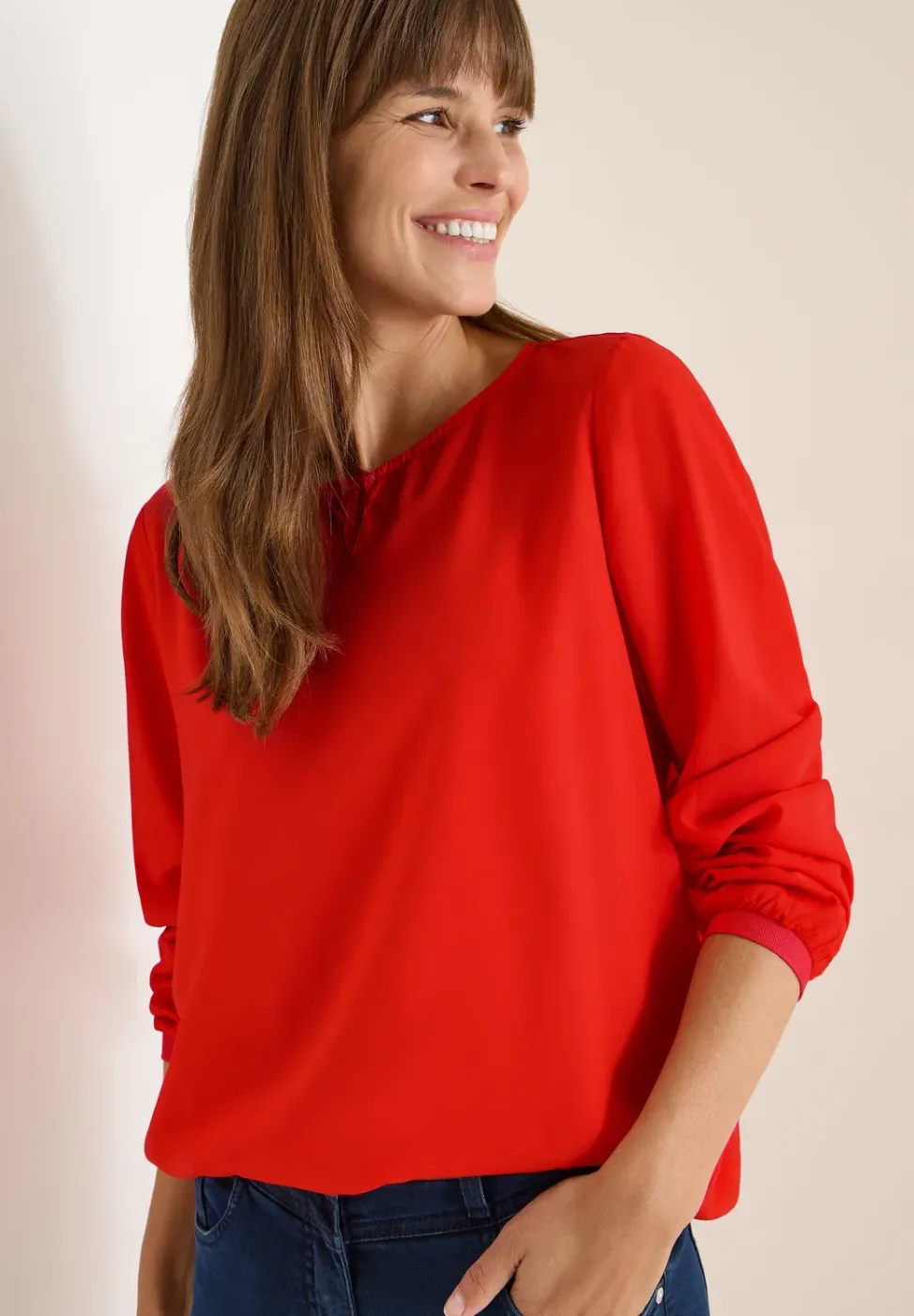 Bluse in Unifarbe