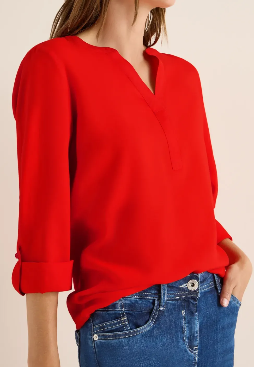 Bluse in Unifarbe