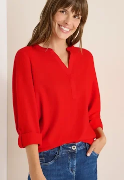 Bluse in Unifarbe