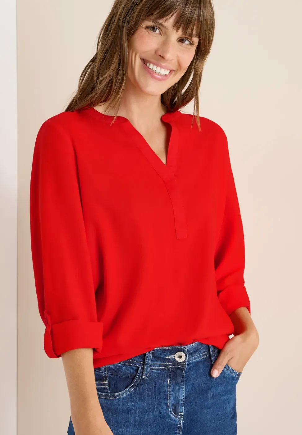 Bluse in Unifarbe