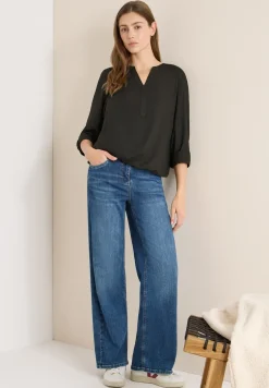 Bluse in Unifarbe