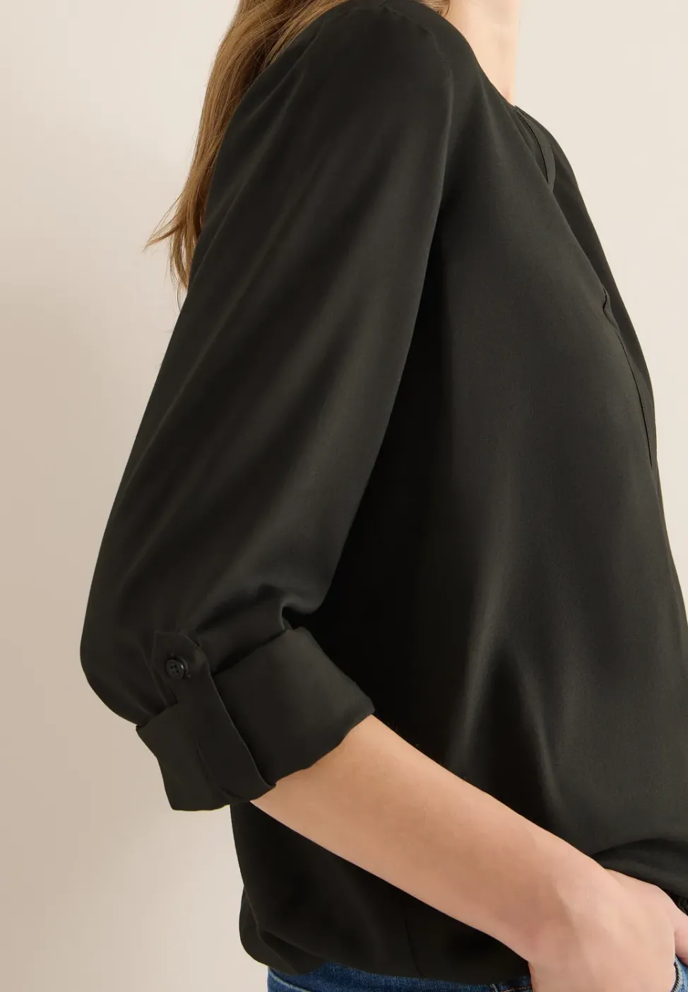 Bluse in Unifarbe