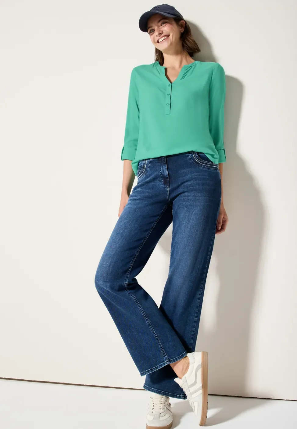 Bluse in Unifarbe