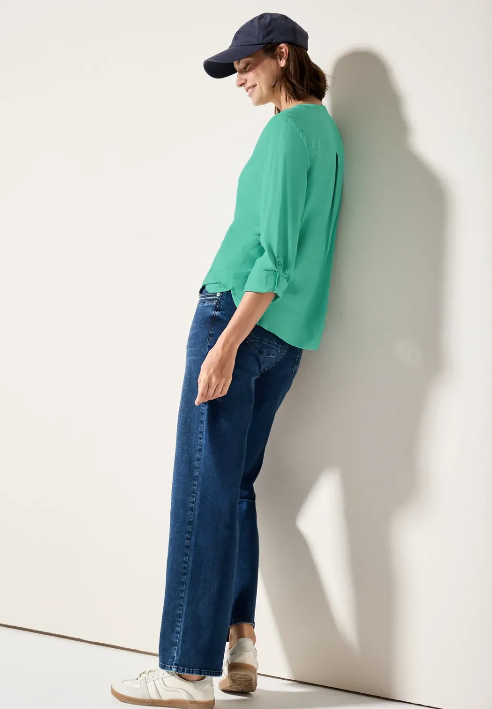 Bluse in Unifarbe