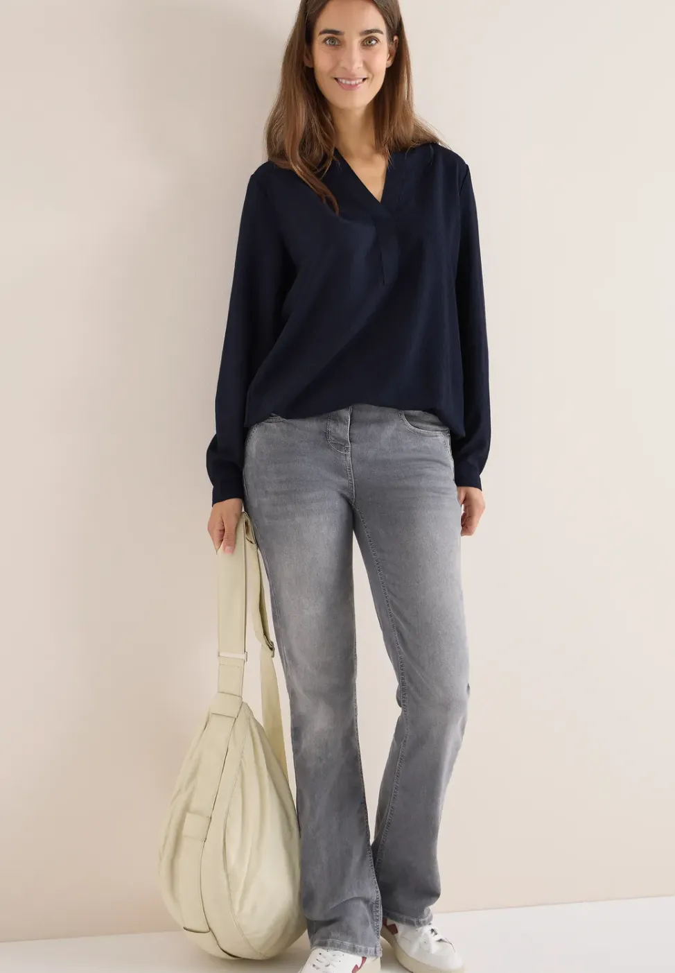 Bluse in Unifarbe