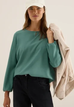Bluse in Unifarbe