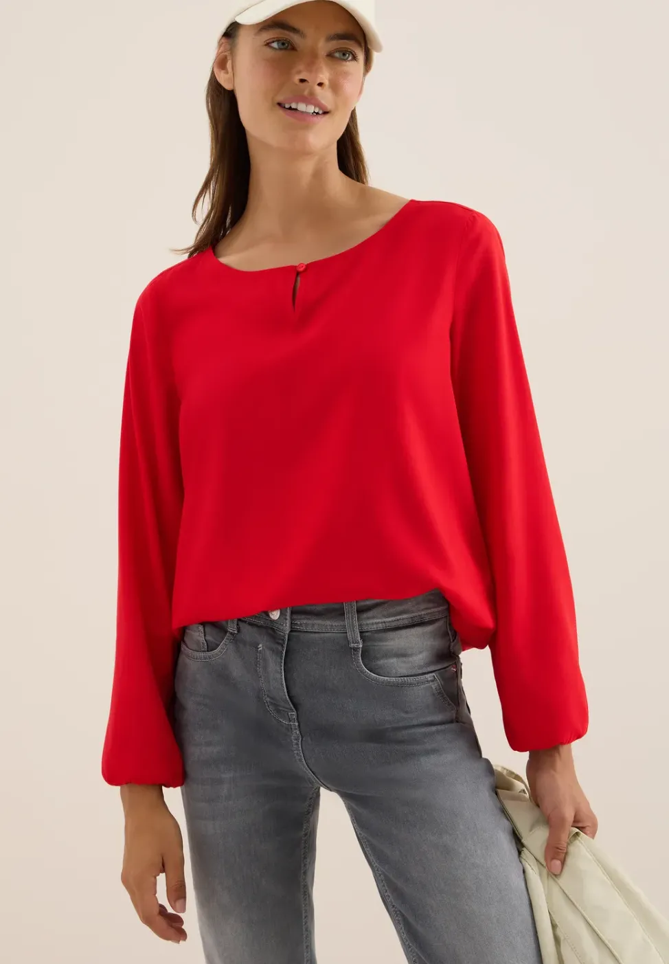 Bluse in Unifarbe