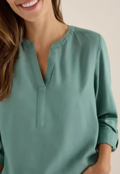 Bluse in Unifarbe