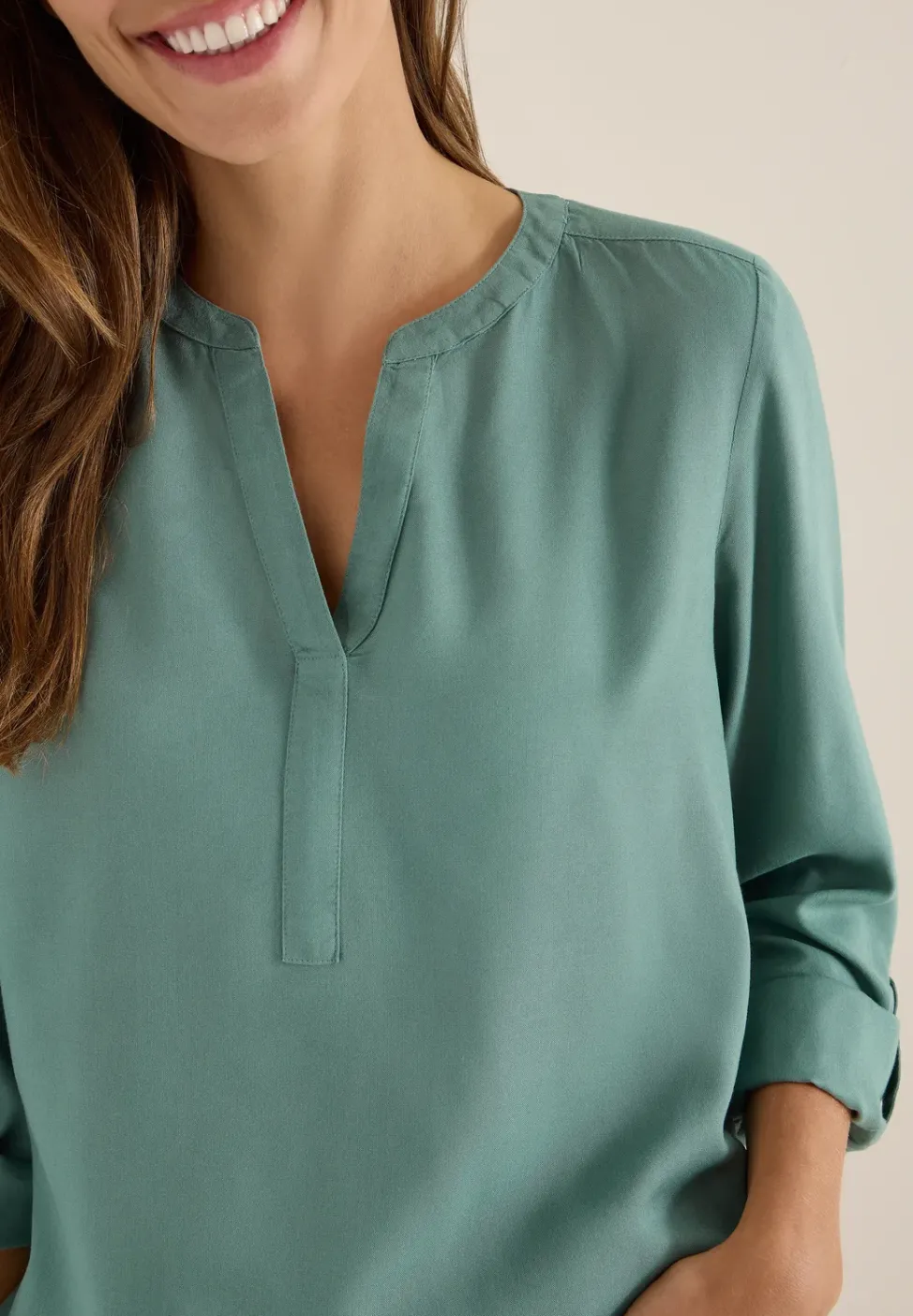 Bluse in Unifarbe