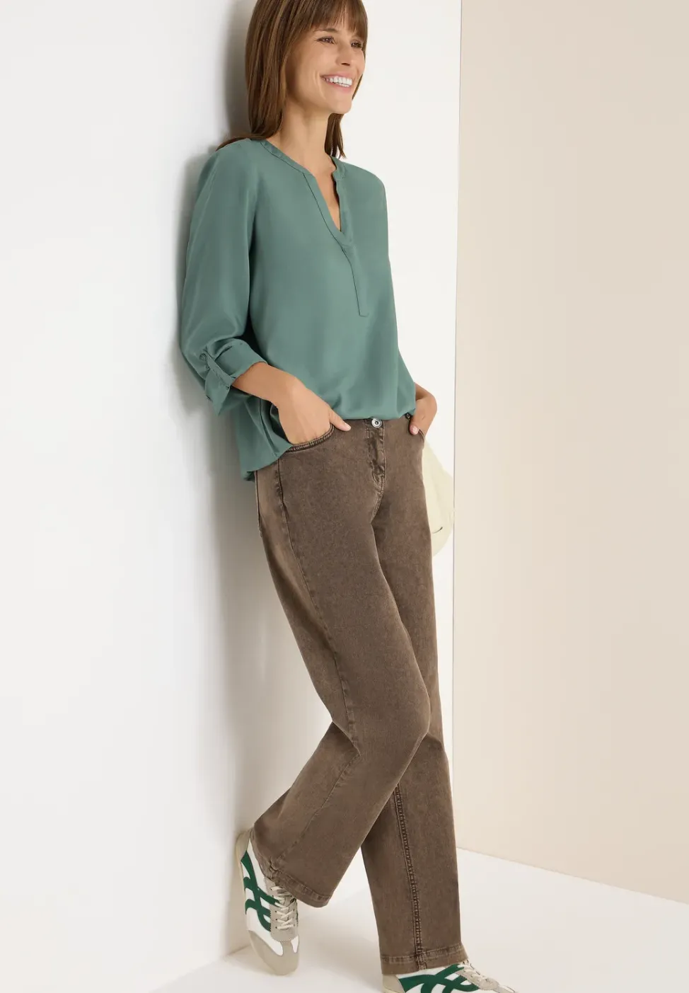 Bluse in Unifarbe
