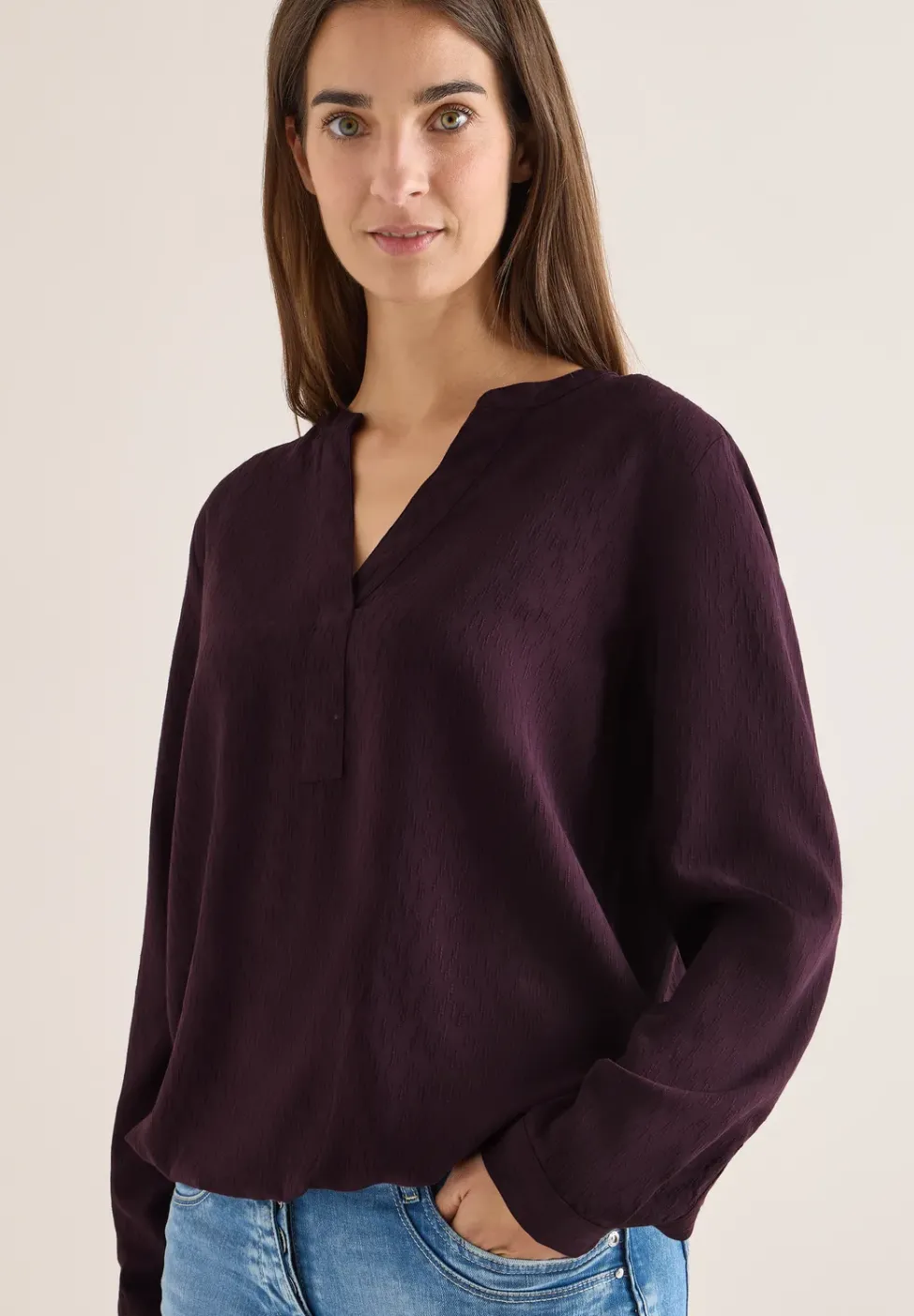 Bluse in Unifarbe