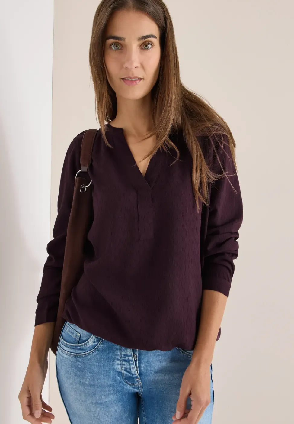 Bluse in Unifarbe