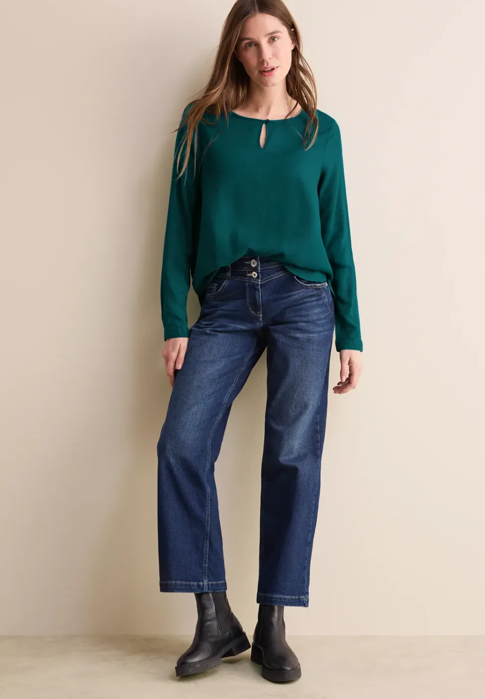 Bluse in Unifarbe