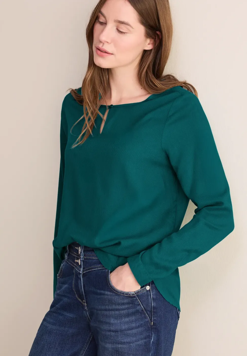 Bluse in Unifarbe