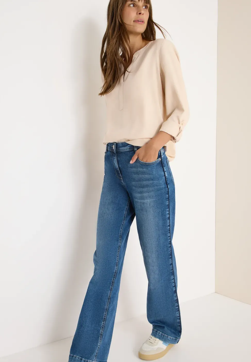 Bluse in Unifarbe