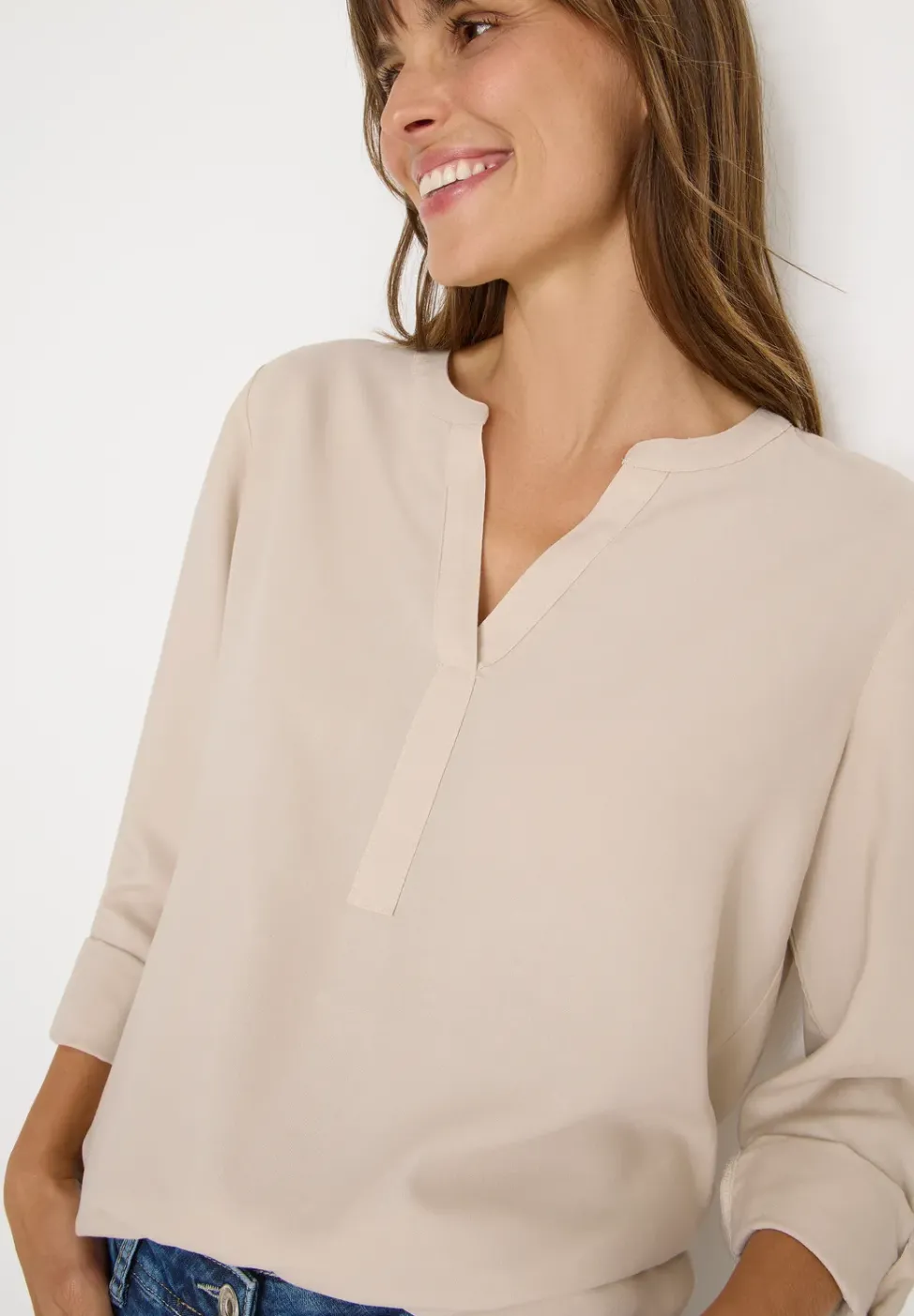 Bluse in Unifarbe