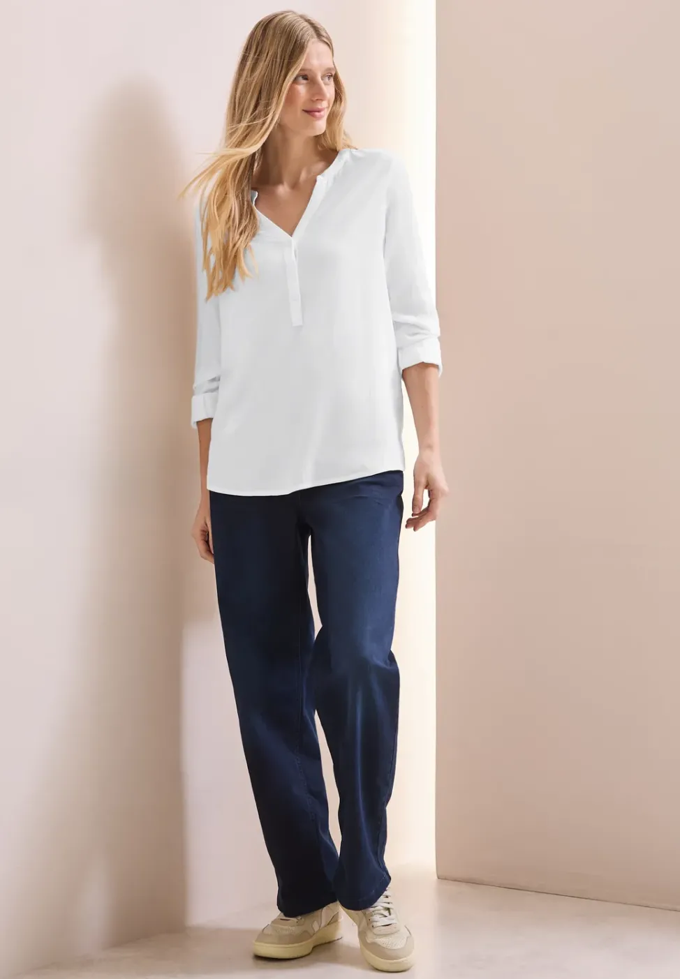 Bluse in Unifarbe