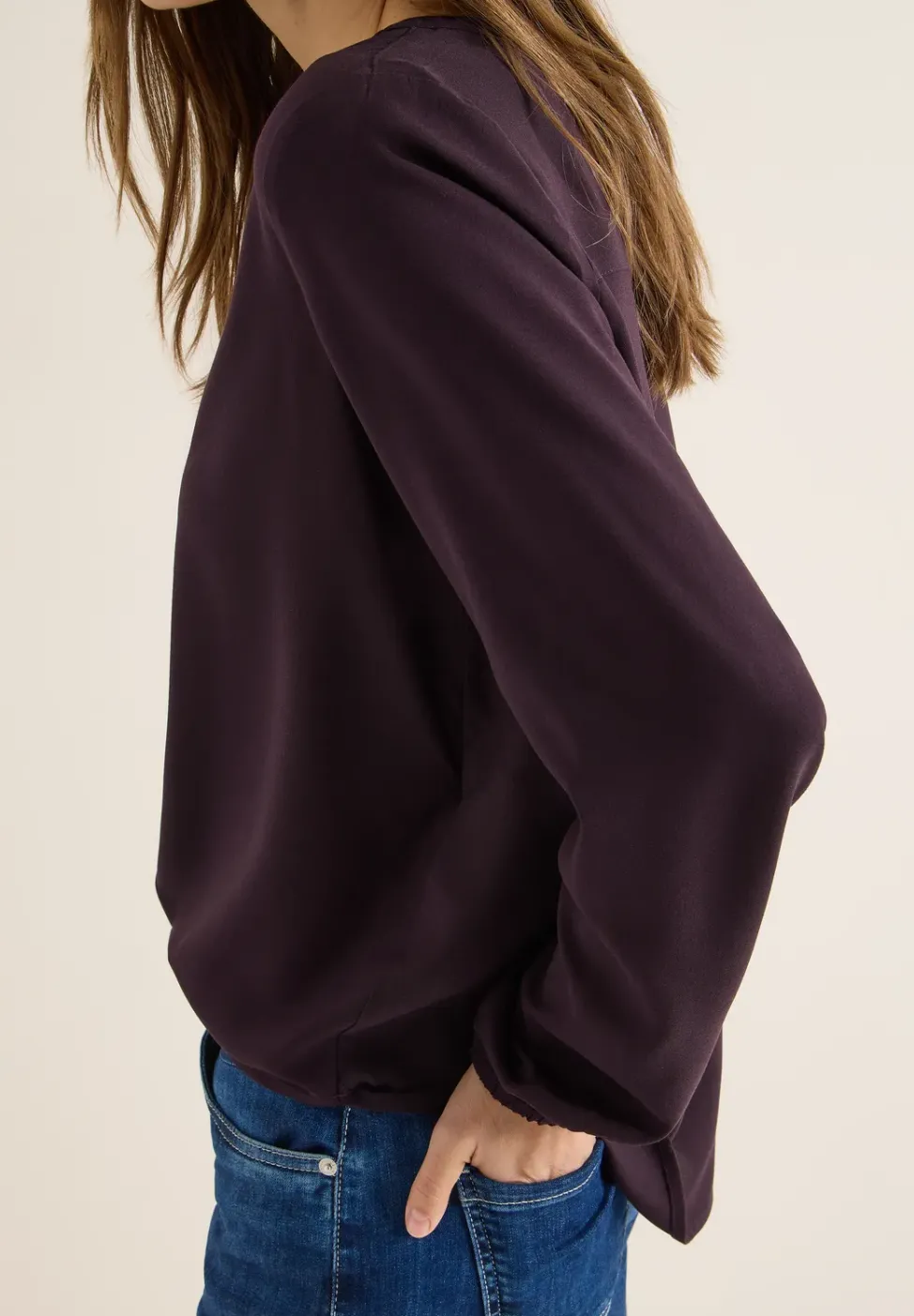Bluse in Unifarbe