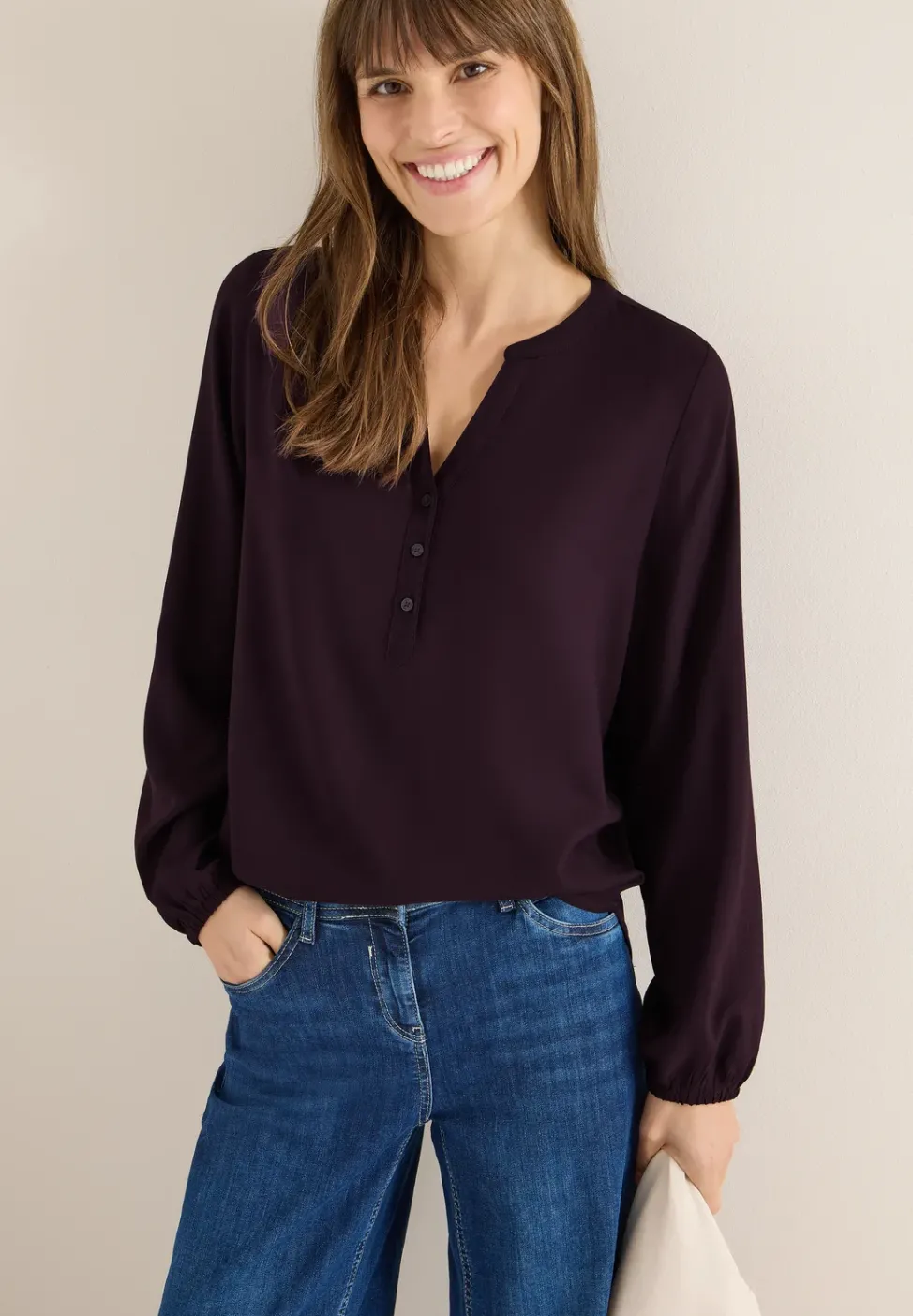 Bluse in Unifarbe