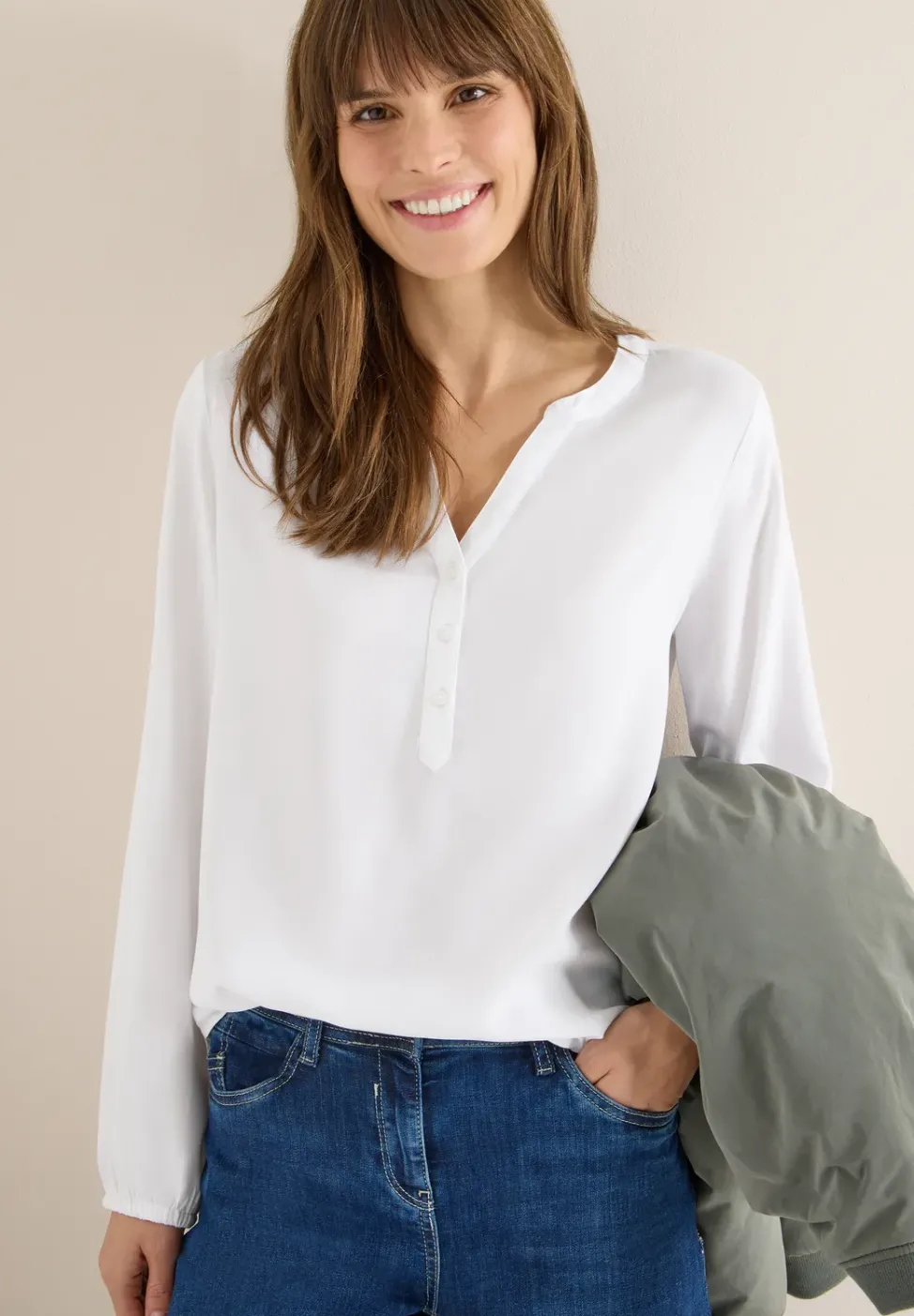Bluse in Unifarbe