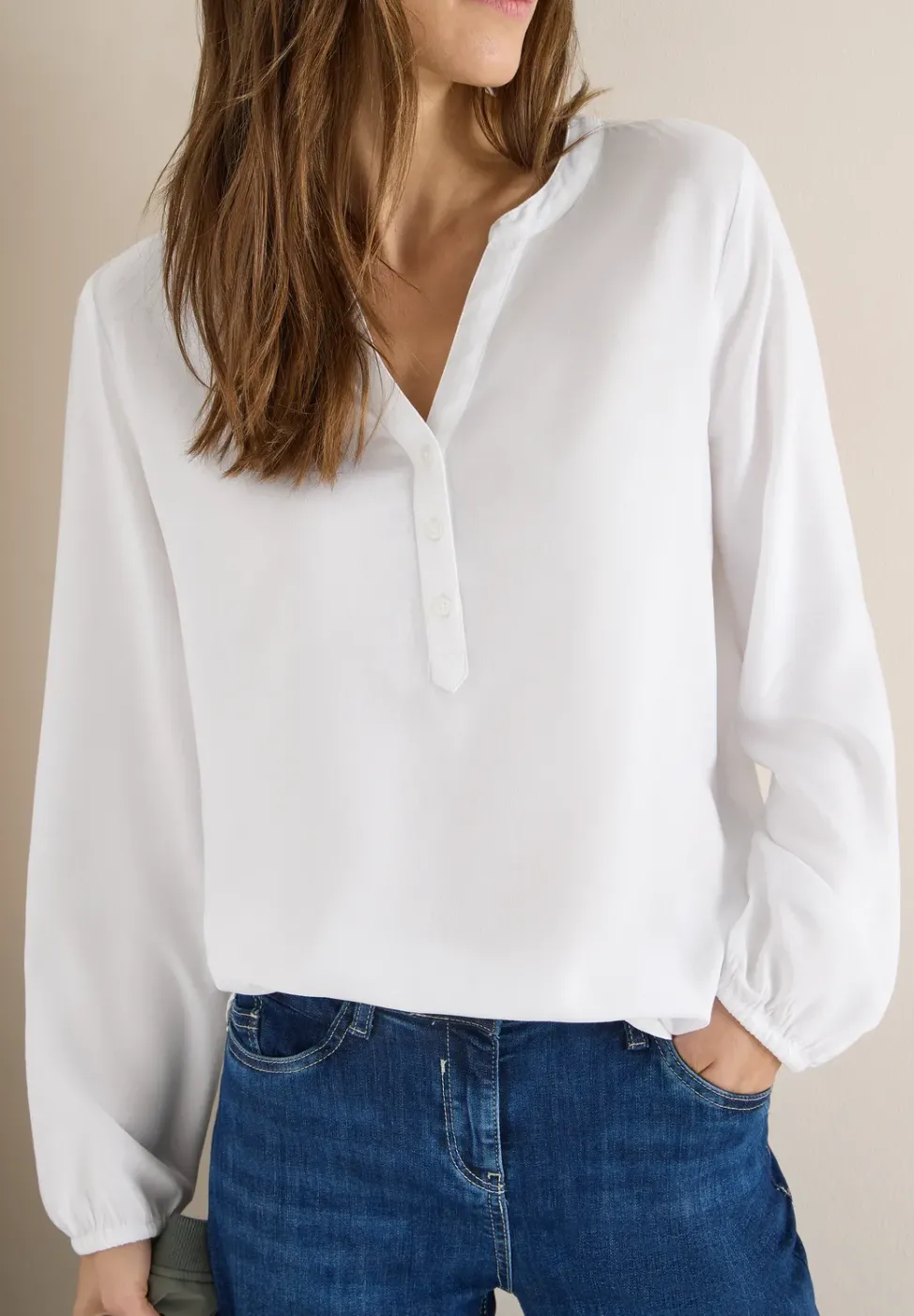 Bluse in Unifarbe