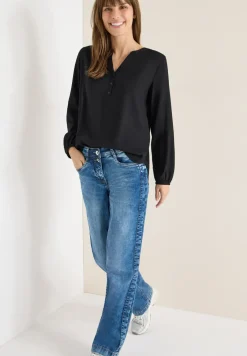 Bluse in Unifarbe
