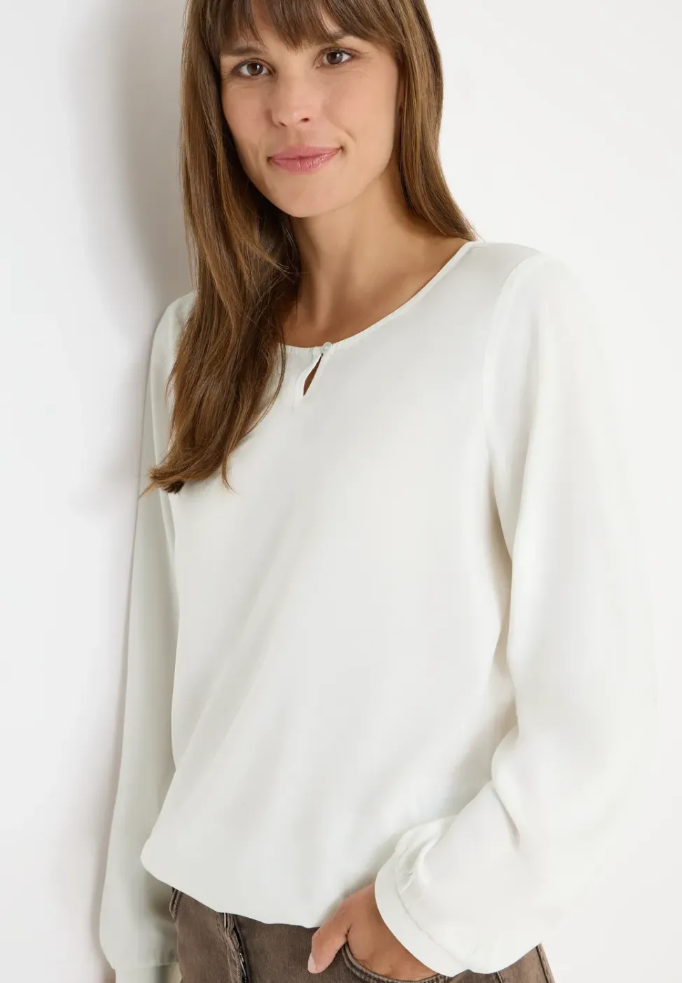 Bluse in Unifarbe