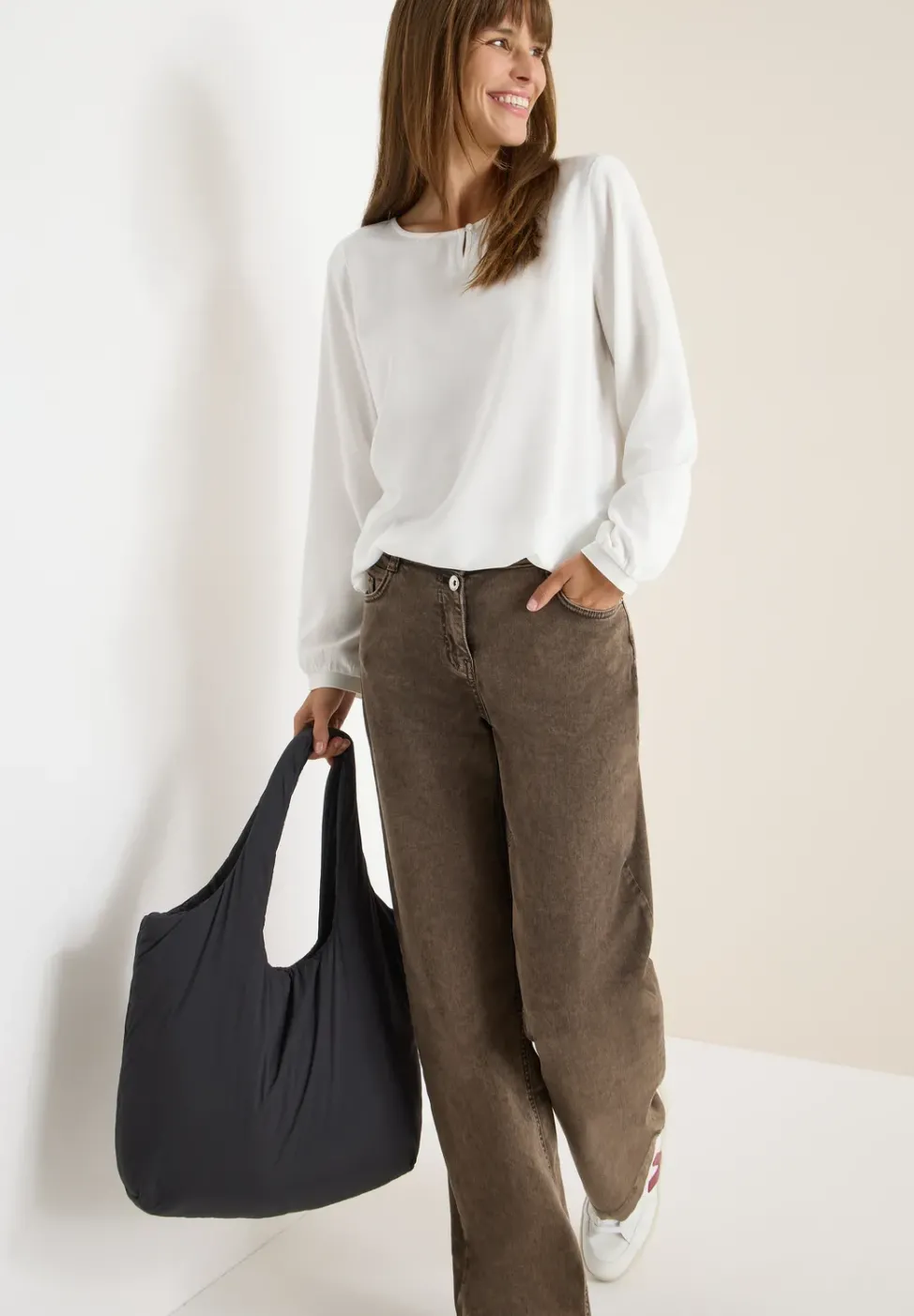 Bluse in Unifarbe
