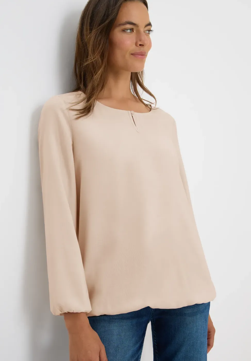 Bluse in Unifarbe