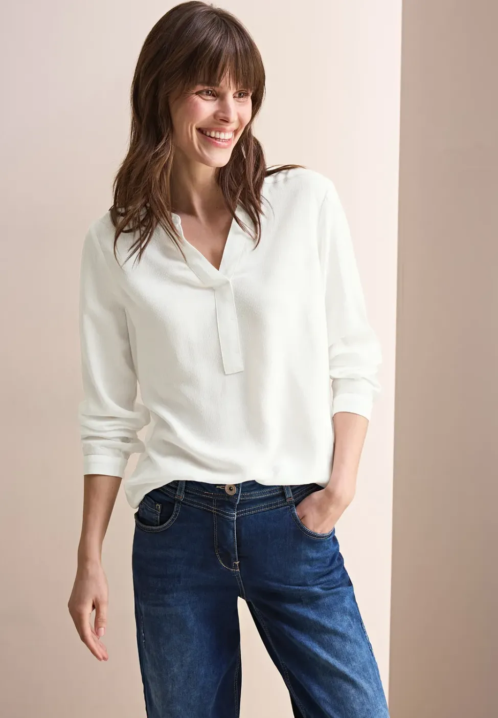 Bluse in Unifarbe