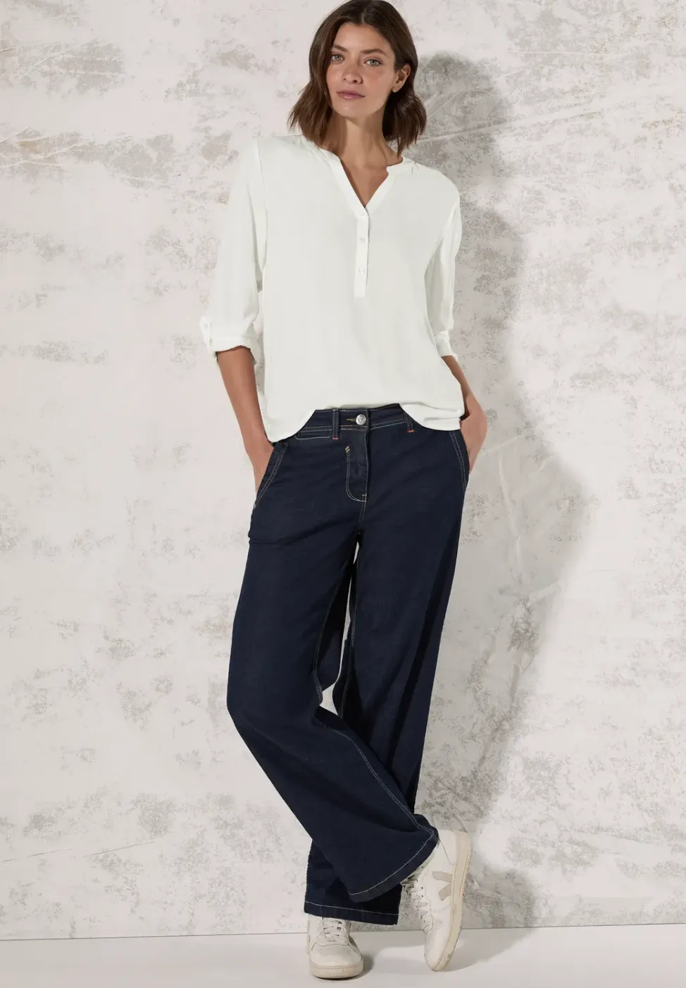 Bluse in Unifarbe