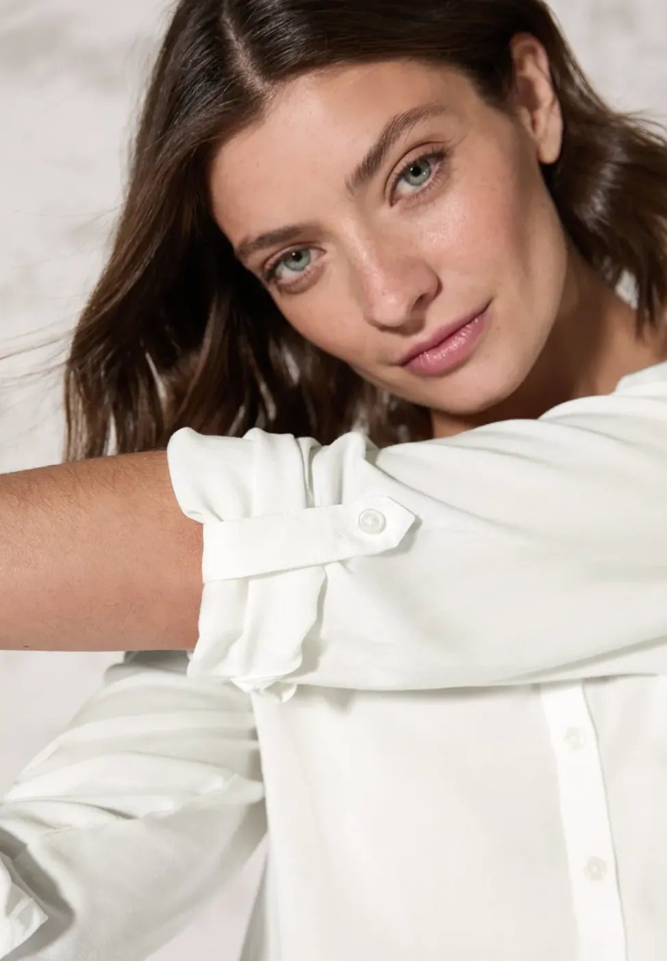 Bluse in Unifarbe