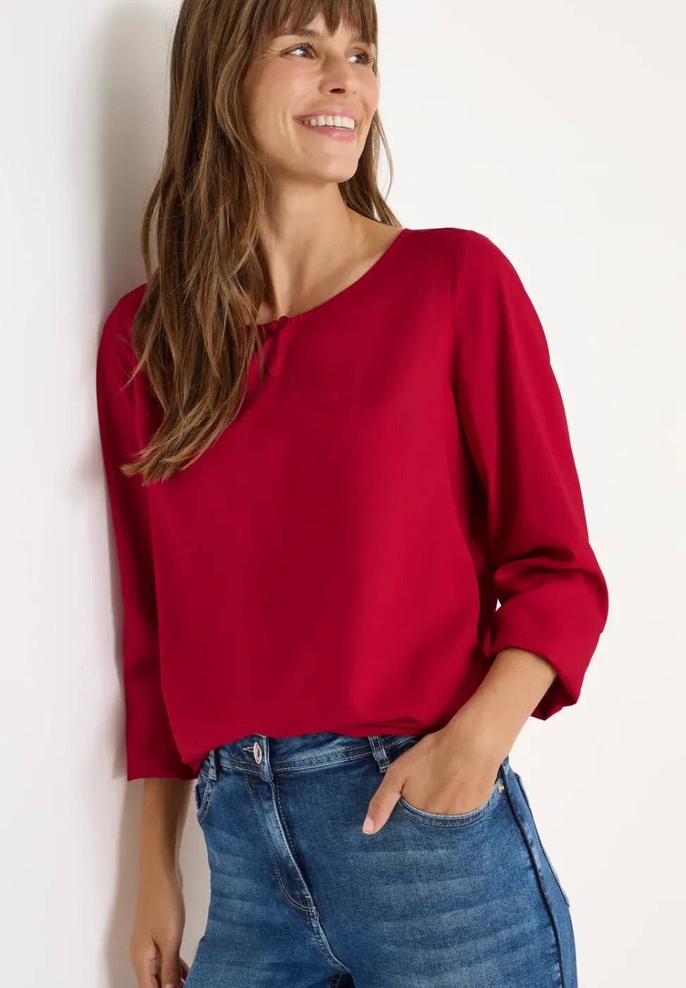 Bluse in Unifarbe