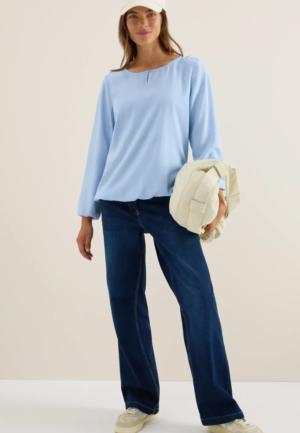 Bluse in Unifarbe