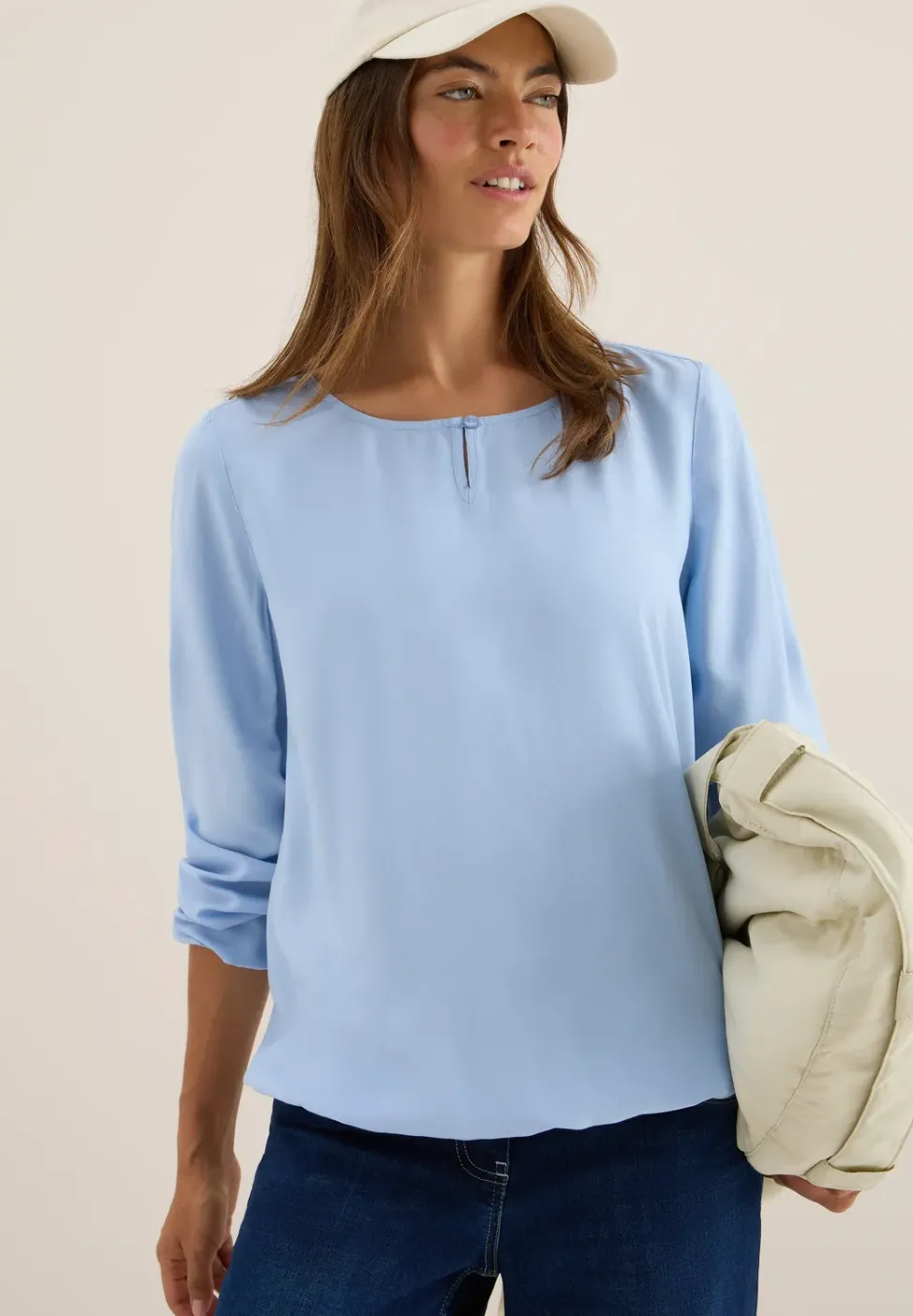Bluse in Unifarbe