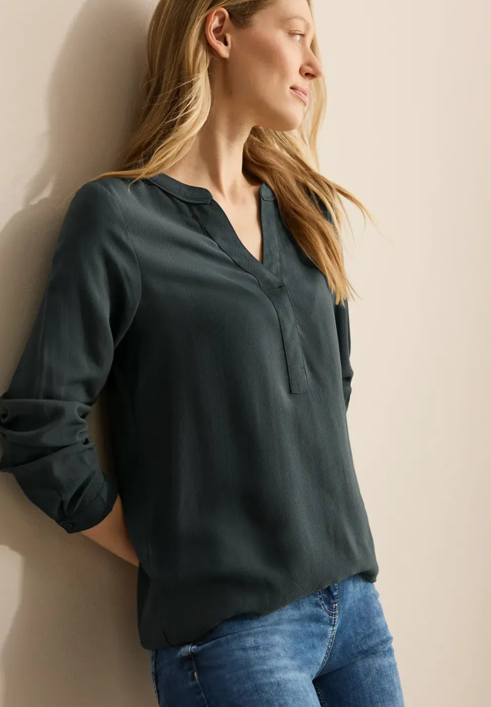 Bluse in Unifarbe