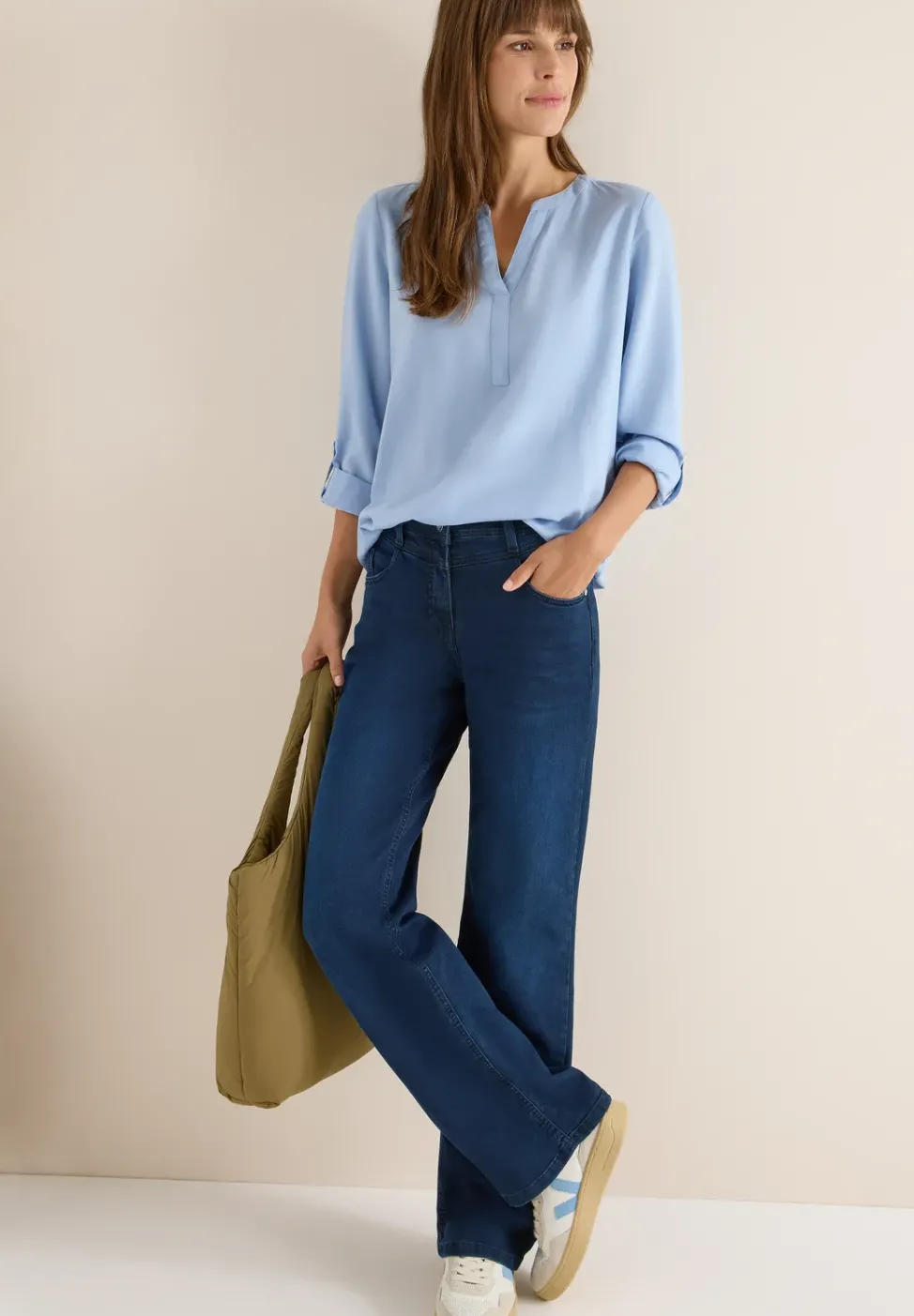 Bluse in Unifarbe