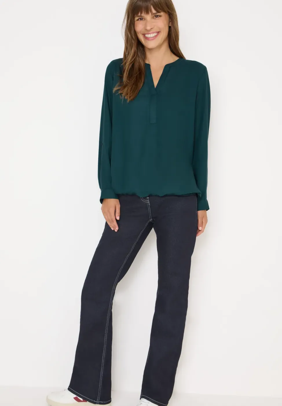 Bluse in Unifarbe