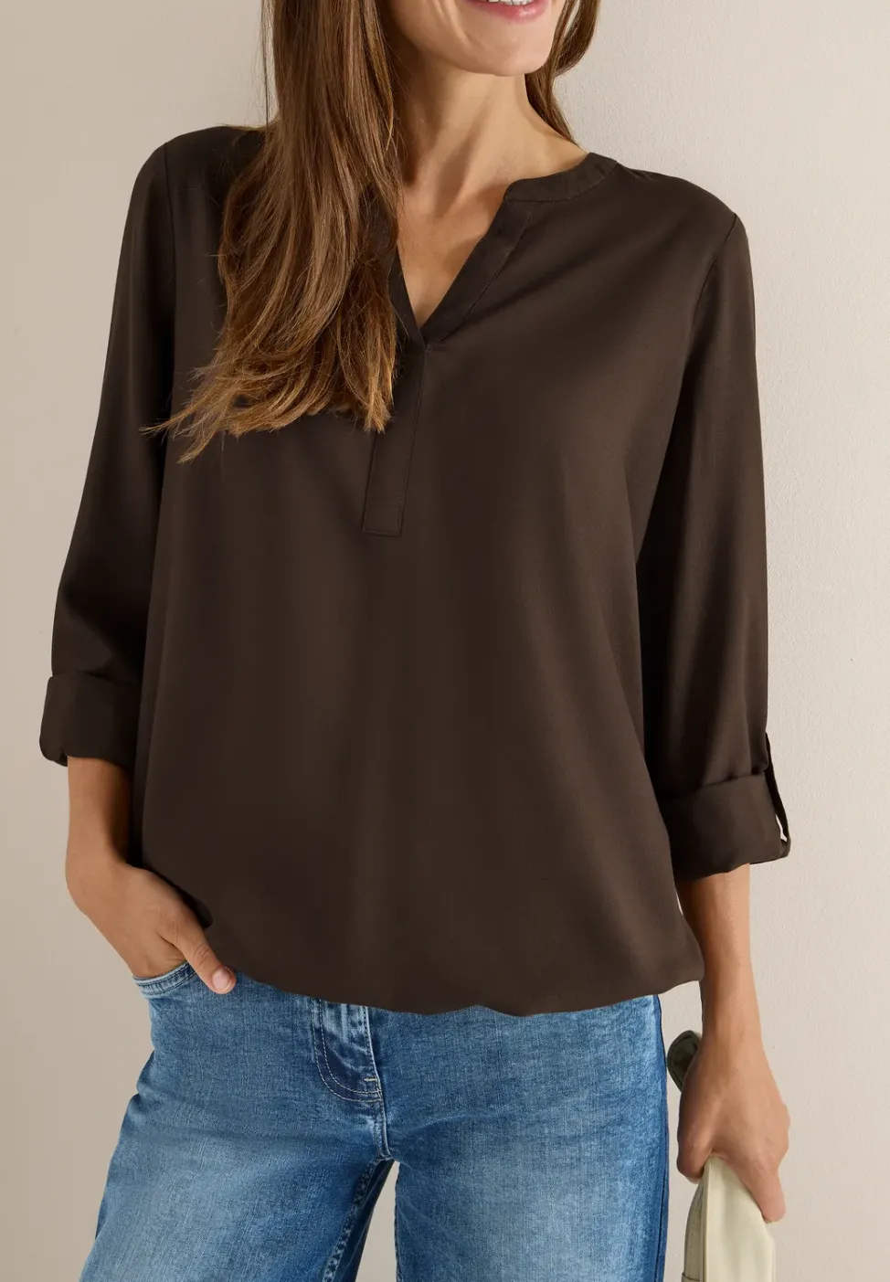 Bluse in Unifarbe