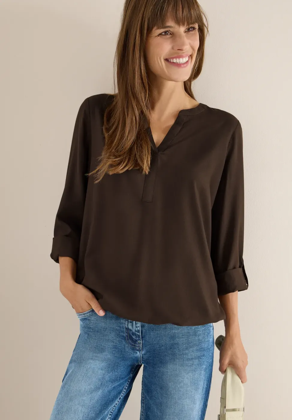Bluse in Unifarbe