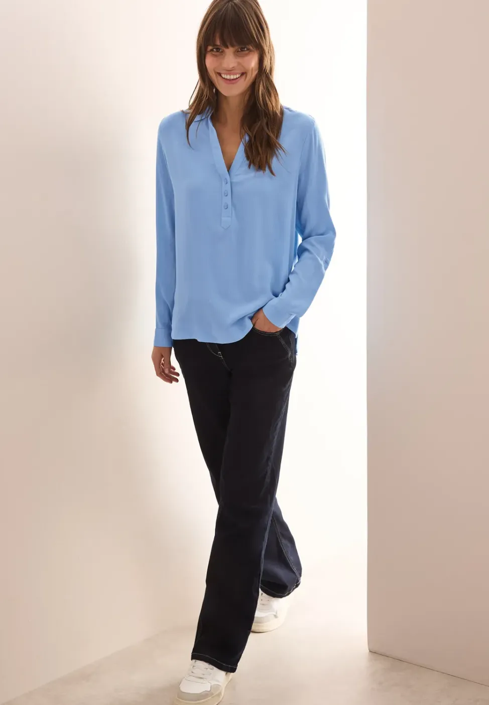 Bluse in Unifarbe