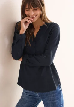 Bluse in Unifarbe