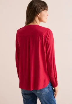 Bluse in Unifarbe