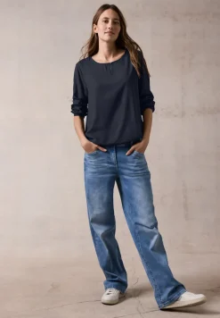 Bluse in Unifarbe