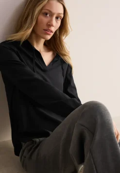 Bluse in Unifarbe